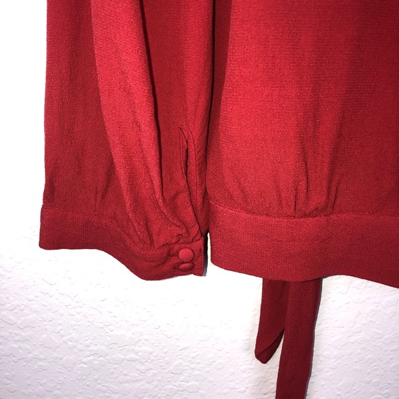 Madewell wrap side tie top v neck blouse - Picture 6 of 7